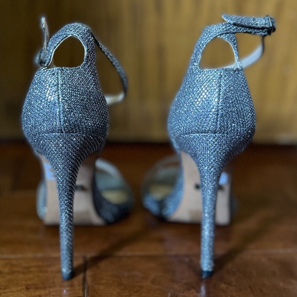 TOPSHOP Sparkly Silver Strappy Heels - US 7 - EU 37 - Picture 5 of 7